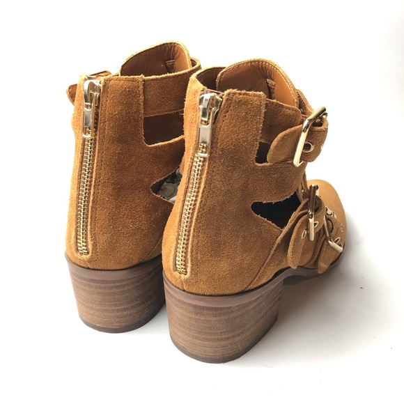 Steve Madden Brown Suede Alena Boots Three Buckles 8.5 - Picture 4 of 6